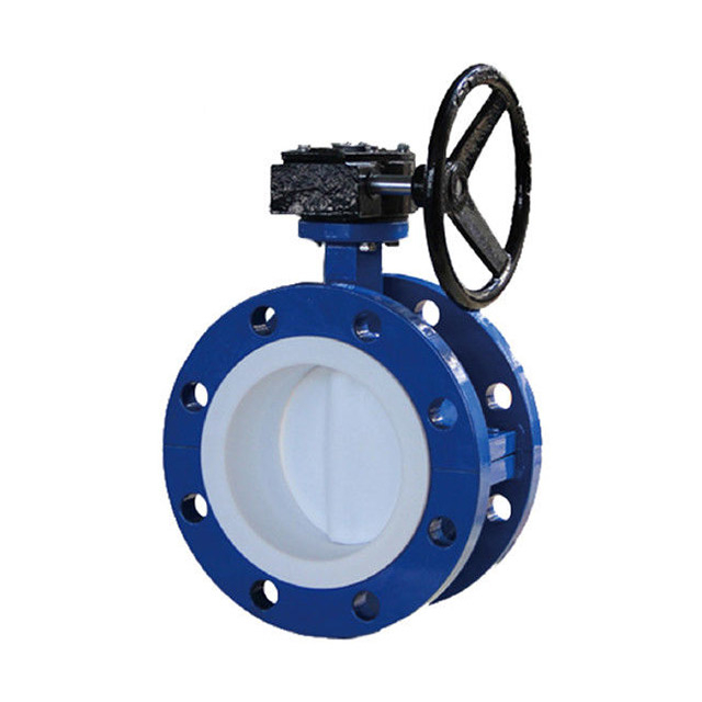 Double Flanged concentric type Butterfly Valve with Teflon disc and seated